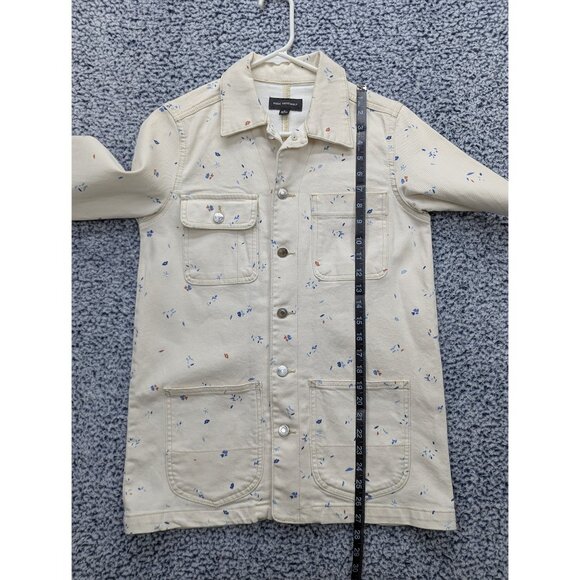 Free Assembly Denim Chore Jacket Womens S Floral Cottagecore Gardencore Ivory - Picture 9 of 12